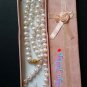 Authentic Cultured freshwater White 6mm pearls Women Necklace 26"