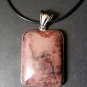 Starling Silver Natural willow creek Jasper Gemstone Leather cord Pendant