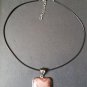 Starling Silver Natural willow creek Jasper Gemstone Leather cord Pendant