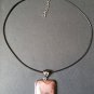 Starling Silver Natural willow creek Jasper Gemstone Leather cord Pendant