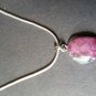 925 sterling silver Real Natural Garnet Pendant with silver snake chain 20"