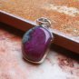 925 sterling silver Real Natural Garnet Pendant with silver snake chain 20"