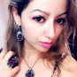 925 silver over gold plated Indian Multi Stone Necklace Earring Ring Set