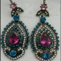 925 silver over gold plated Indian Multi Stone Necklace Earring Ring Set