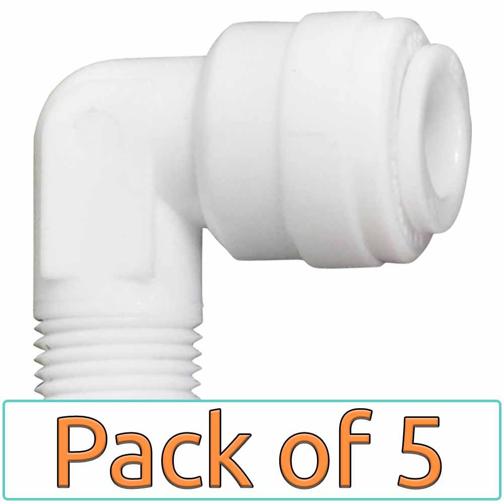 1/4"" Quick Connect x 1/8"" NPT Elbow Fitting for Membrane Housings (PACK OF 5)