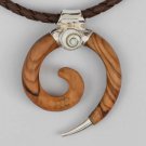Men's Necklace - Men's Wood Necklace - Men's wood Pendant - Men's Ethnic Necklace
