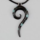 Beautifully Curved Buffalo Horn Pendant - Tribal Jewelry - Horn Jewelry - Turquoise Jewelry