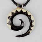 Beautifully Curved Buffalo Horn Pendant - Tribal Jewelry - Horn Jewelry - Spiral Jewelry