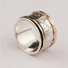 Spinner Ring - Meditation Ring - Anti Stress Ring - Three Metal Rings - Multi Metal Ring