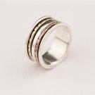 Spinner Ring - Meditation Ring - Anti Stress Ring - Three Metal Rings - Multi Metal Ring