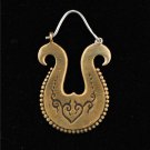 Brass Earrings - Brass Hoops - Ethnic Hoops - Gypsy Hoops - Hoops Jewelry - Brass Jewelry