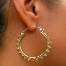 Brass Earrings - Brass Hoops - Brass Tribal Earrings - Brass Jewelry - Ethnic Earrings