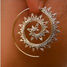 Brass Earrings - Brass Spiral Earrings - Gypsy Earrings - Brass Jewelry - Ethnic Earrings