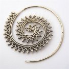 Brass Earrings - Brass Spiral Earrings - Gypsy Earrings - Brass Jewelry - Ethnic Earrings