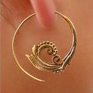 Brass Earrings - Brass Spiral Earrings - Gypsy Earrings - Spiral Jewelry - Brass Jewelry