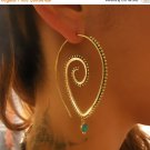 Brass Earrings - Brass Spiral Earrings - Gypsy Earrings - Spiral Jewelry - Brass Jewelry