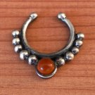 Ornamented Silver Septum For Non Pierced Nose - Indian Nose Ring - Tribal Septum - Nose Cuff