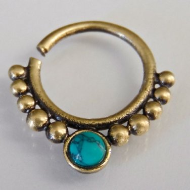 Oxidized Brass Septum For Pierced Nose - Septum Jewelry - Indian Nose Ring