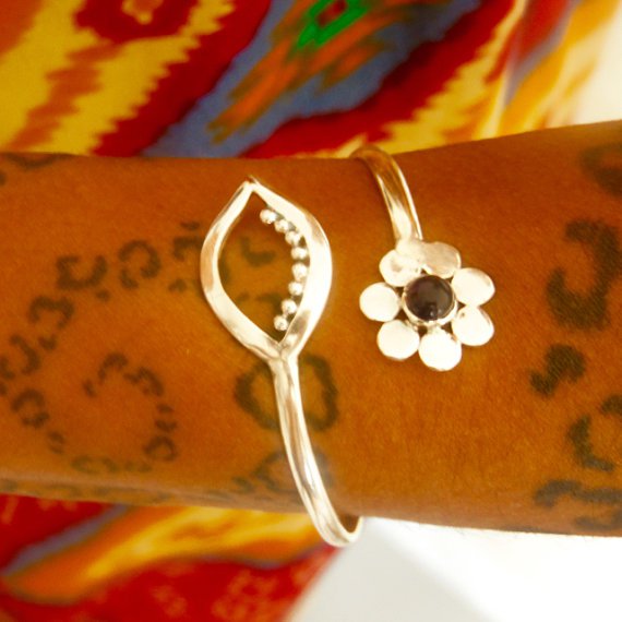 Silver Bracelet - Adjustable Bracelet - Silver Cuff Bracelet - Ethnic Bracelet - Gypsy Bracelet