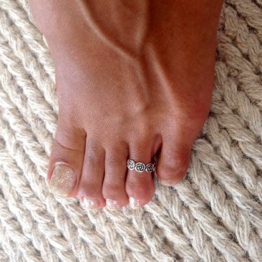 Beautiful Sterling Silver Toe Ring - Adjustable Toe Ring - Plain Toe Ring - Foot Accessories