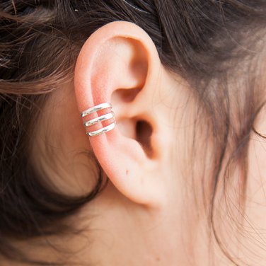 Silver Ear Cuff - Ear Wrap - Fake Ear Cuff - Earcuff Jewelry - Cuff & Wrap Earrings