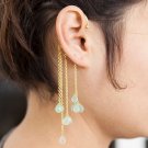 Gold Ear Cuff - Ear Wrap - Wrap Earrings - Gemstone Earrings - Aquamarine Ear Cuff