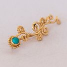 Gold Ear Cuff - Ear Climber - Climber Earrings - Gemstone Earrings - Turquoise Ear Cuff