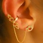 Gold Ear Cuff - Ear Climber - Climber Earrings - Gemstone Earrings - Onyx Ear Cuff