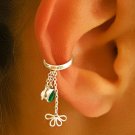 Silver Ear Cuff - Ear Wrap - Wrap Earrings - Gemstone Earrings - Onyx Ear Cuff