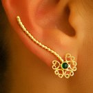 Gold Ear Cuff - Ear Climber - Climber Earrings - Gemstone Earrings - Onyx Ear Cuff