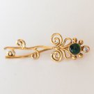 Gold Ear Cuff - Ear Climber - Climber Earrings - Gemstone Earrings - Green Onyx Ear Cuff