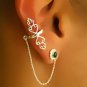 Silver Ear Cuff - Ear Climber - Climber Earrings - Gemstone Earrings - Onyx Ear Cuff -