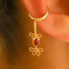 Gold Ear Cuff - Ear Wrap - Wrap Earrings - Gemstone Earrings - Onyx Ear Cuff