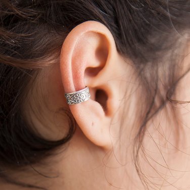 Silver Ear Cuff - Ear Wrap - Fake Ear Cuff - Earcuff Jewelry - Cuff & Wrap Earrings