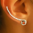 Silver Ear Cuff - Ear Climber - Climber Earrings - Gemstone Earrings - Red Onyx Ear Cuff