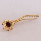 Gold Ear Cuff - Ear Climber - Climber Earrings - Gemstone Earrings - Onyx Ear Cuff