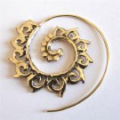 Brass Earrings - Brass Spiral Earrings - Gypsy Earrings - Spiral Jewelry - Brass Jewelry