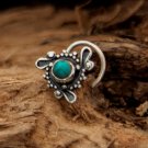 Turquoise Nose Stud - Silver Nose Stud - Tiny Nose Stud - Nose Jewelry - Nose Piercing