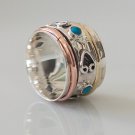 Spinner Ring - Meditation Ring - Anti Stress Ring - Three Metal Rings - Multi Metal Ring