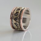 Spinner Ring - Meditation Ring - Anti Stress Ring - Three Metal Rings - Multi Metal Ring