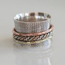 Spinner Ring - Meditation Ring - Anti Stress Ring - Three Metal Rings - Multi Metal Ring