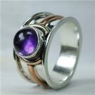 Classic Silver And Purple Amethyst Ring - Tribal Jewelry - Ethnic Jewelry - Gemstone Jewelry