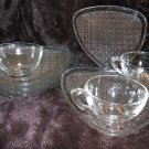 VINTAGE LEAD CRYSTAL TRIANGLE DESSERT PLATES 3 CUPS