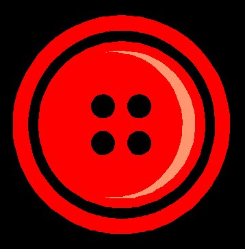 DNY68 Red 4 Large Hole Button