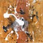 SURFACE-26 - Original small expressionist abstract painting on paper by Asil
