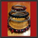 Red and Black Bracelet Set