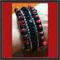 Red and Black Bracelet Set