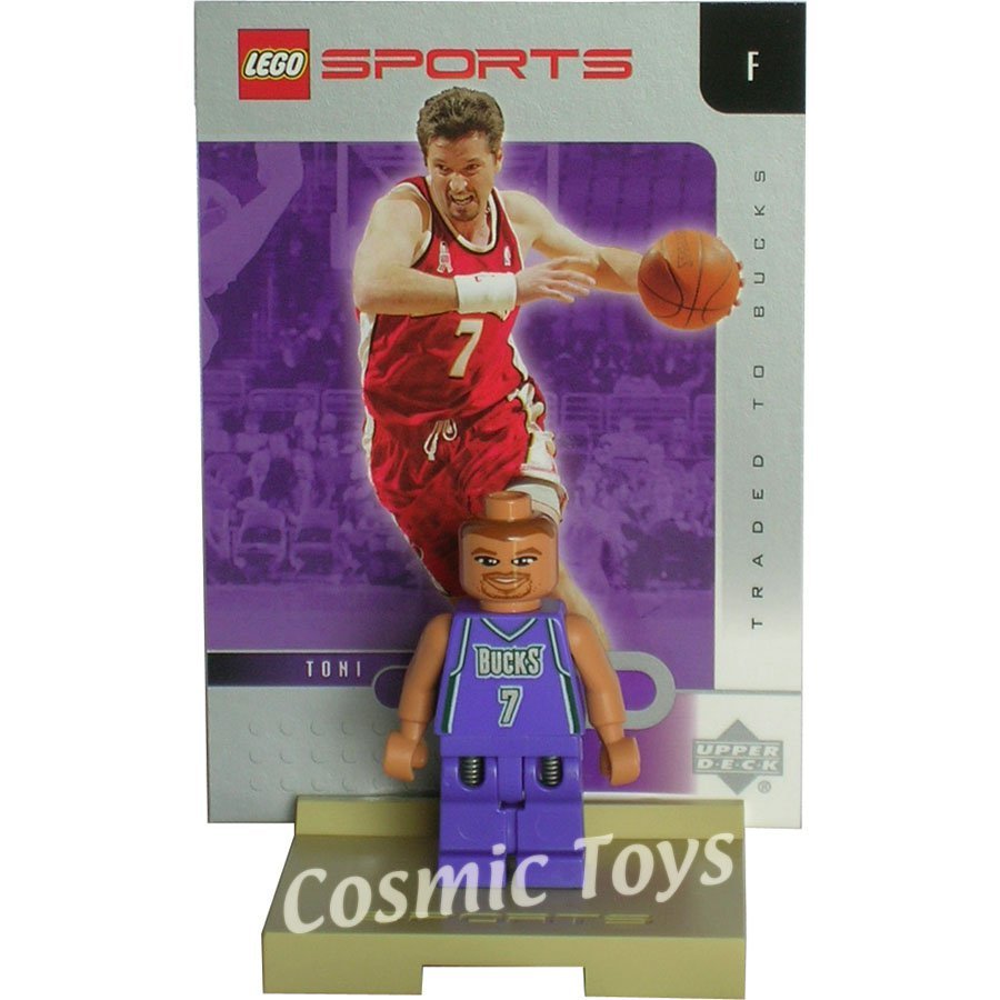 LEGO official NBA minifigure TONI KUKOC w/ stand and trading card