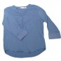 Womens Blue LIZ CLAIBORNE Pullover Blouse S Small Polyester Blend