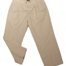 Mens Tan DOCKERS Khakis Pleated Casual Pants 37 x 28 Cotton Blend
